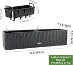 Dexceder 31.5 Inch Rattan Self Watering Planter Indoor Outdoor, Thickened Large - Image 3