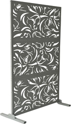 Oakland Living 6 ft. X 4 ft. Grey Freestanding Metal Privacy Screen Room Divider by Oakland+Living