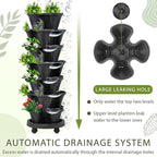 Umigy 2 Set of 7 Tier Vertical Planter Stackable Tower Planters Strawberry Herb - Image 4