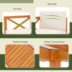 Tangkula L Shaped Outdoor Furniture Set, 5 Pieces Acacia Wood Patio - Image 7