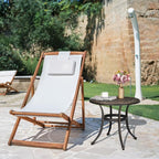 VINGLI 24” Cast Aluminum Outdoor Side Table, All Weather Round Patio Coffee - Image 2