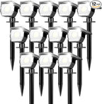 Peasur 12 Pack Solar Lights Outdoor, Solar Spotlights Outdoor Waterproof 3 Modes by Peasur