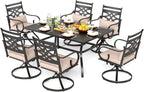 PHI VILLA 7 Pcs Patio Dining Set, Outdoor Table Chair Set - Image 9