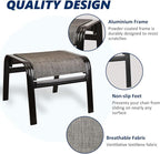 Outdoor Patio Ottoman Seat Textilene Portable Metal Footstool Portable Footrest - Image 4