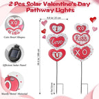 Lewondr 2 Pcs Valentine's Day Decorations Outdoor, Metal Solar Pathway Lights - Image 5