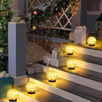 2-Pack Garden Solar Lights Outdoor, Cracked Glass Ball Light Waterproof - Image 4