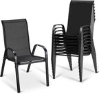 MAMIZO Patio Dining Chairs, Stackable All Weather Teslin Chair, Heavy Duty by MAMIZO