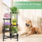 Plant Stand Indoor Outdoor 5 Tier Black Metal Plant Holder 31 in Tall 9 in Wide - Image 4