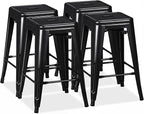 Shahoo 24 Inches Metal Bar Stools Counter Height Stackable Backless Stools by BuynowfromShahoo