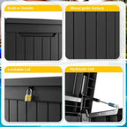 281 Gallon Outdoor Storage Box Waterproof, Large Resin Patio Deck Boxes - Image 7