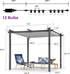 PURPLE LEAF 10' x 10' Outdoor Retractable Pergola - Image 5