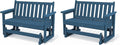 SERWALL Outdoor Glider Bench Set of 2, HDPE Weather-Resistant Swinging Bench by SERWALL