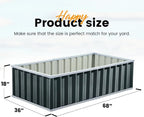 KING BIRD Raised Garden Bed 68" x 36" x 18" Heightened Galvanized Steel Metal - Image 8