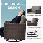 Belord 7 Piece Outdoor Furniture Patio Wicker Sofa Set, Oversize Outdoor Swivel - Image 4
