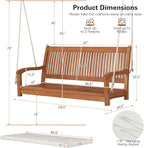 Tangkula 2 Person Hanging Porch Swing, Outdoor Bench Swing - Image 4