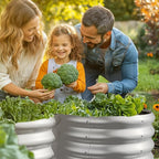 2x2x1ft Round Galvanized Raised Garden Bed Outdoor Metal Planter Box Raised Beds - Image 7