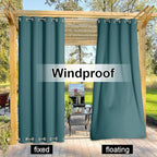 NICETOWN 2 Panels Windproof Outdoor Curtains Top and Bottom Grommet - Image 6