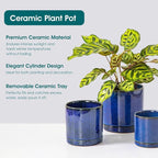 vancasso Ceramic Plant Pots, 3 Piece Planters - Image 4