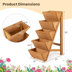 Giantex 5-Tier Wooden Vertical Raised Garden Bed Set of 2, Freestanding Plant - Image 5