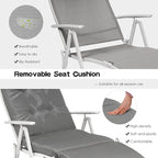 Giantex Chaise Lounge Chair for Outside, Pool Folding Reclining Beach Chair - Image 4