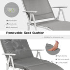 Giantex Chaise Lounge Chair for Outside, Pool Folding Reclining Beach Chair - Image 4