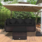 Tangkula 4 PCS Patio Rattan Sofa Set, Outdoor Wicker Sectional Furniture Set - Image 3