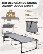 KingCamp Oversized Padded Chase Lounge Chairs, Extra-Wide Folding Tanning Chair - Image 2