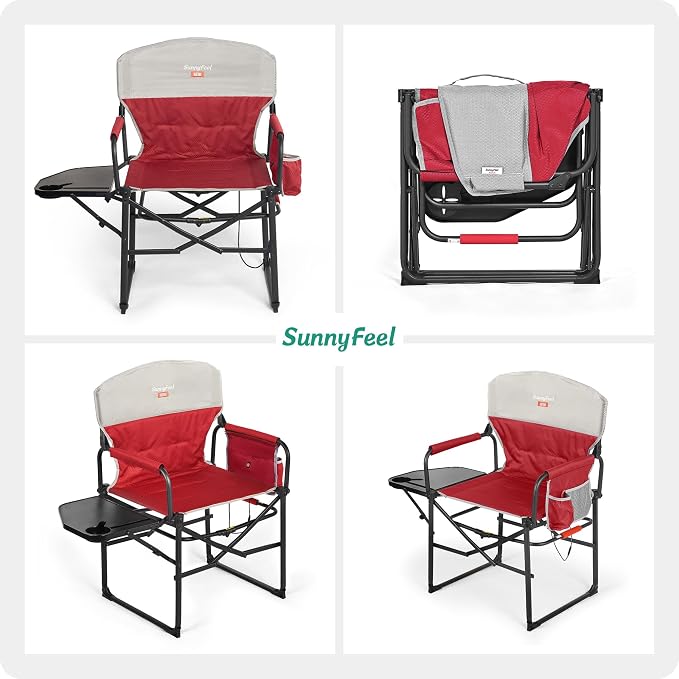 SUNNYFEEL Heated Camping Directors Chair, Heavy Duty, Oversized Portable - Image 7