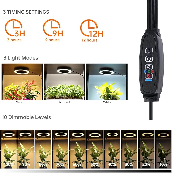 Bstrip Plant Stand Indoor with Grow Light, 5 Tier Flower Stand with Plant Light - Image 6