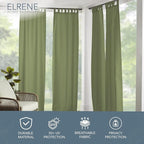Elrene Home Fashions Matine Weatherproof Tab-Top Indoor/Outdoor Solid Color - Image 2