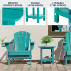 nalone Adirondack Side Table 16.5" Outdoor Side Table HDPE Plastic Double - Image 4