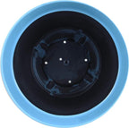 Garden Elements Indoor/Outdoor Glazed Brushed Happy Plastic Planter, Bright Blue - Image 3