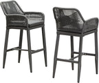 PURPLE LEAF Outdoor 29" Bar Stools Set of 2, Boho Patio Bar Height Chair by PURPLELEAF