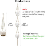 USLAI Macrame Plant Hanger Indoor Outdoor, Fits 4 to 15 Inch Pots, Strong - Image 3