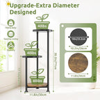3 Tier Plant Stand Indoor Outdoor, 10in Wide Metal Tiered Tall Flower Pot - Image 2