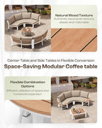 Outdoor Patio Furniture Set, 7 Piece Aluminum Curved Outdoor Sectional Sofas - Image 7