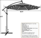 Yaheetech 10FT Solar Offset Umbrella - Image 3