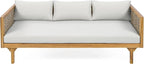 Merax 67.5" Outdoor Patio Daybed 3 Seater Sofa Bed, Acacia Wood Frame - Image 4