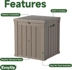 EasyUp 50 Gallon Outdoor Storage Box, Resin Waterproof UV-Resistant Deck Box - Image 3