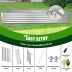 A ANLEOLIFE 8X4X1.5 ft Galvanized Raised Garden Bed, Rectangle Above Ground - Image 5