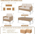 4-Piece Patio Furniture Set, Outdoor Wicker Patio Conversation Set - Image 2