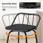 VINGLI 2 PCS Outdoor Swivel Bar Stools, 30 Inch Metal Barstools - Image 2