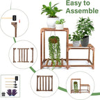 XXXFLOWER Plant Stand Indoor Outdoor 3 Tiers Wood Plant Shelf - Image 5