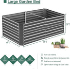 Land Guard 2 Pack 8×4×2ft Galvanized Raised Garden Bed Kit, Galvanized Planter - Image 2