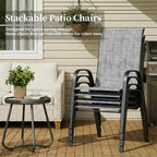 MAMIZO Patio Dining Chairs, Stackable All Weather Teslin Chair, Heavy Duty - Image 7