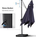 PURPLE LEAF 11.5' X 11.5' Telescopic Patio Umbrella Outdoor Cantilever Umbrella - Image 3