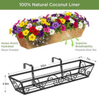 6pcs 30 Inch Window Deck with Coco Liner, Metal Hanging Flower Planter Window - Image 2