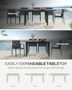 All-Aluminum Expandable Outdoor Patio Dining Table - Image 2