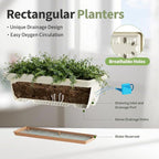 Window Box Planter, 6 Pack Plastic Vegetable Flower Window Planters Boxes 16 - Image 3
