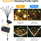 Outdoor Solar Garden Lights: 4 Pack 32 LED Firefly Solar Powered Lamps - Image 5